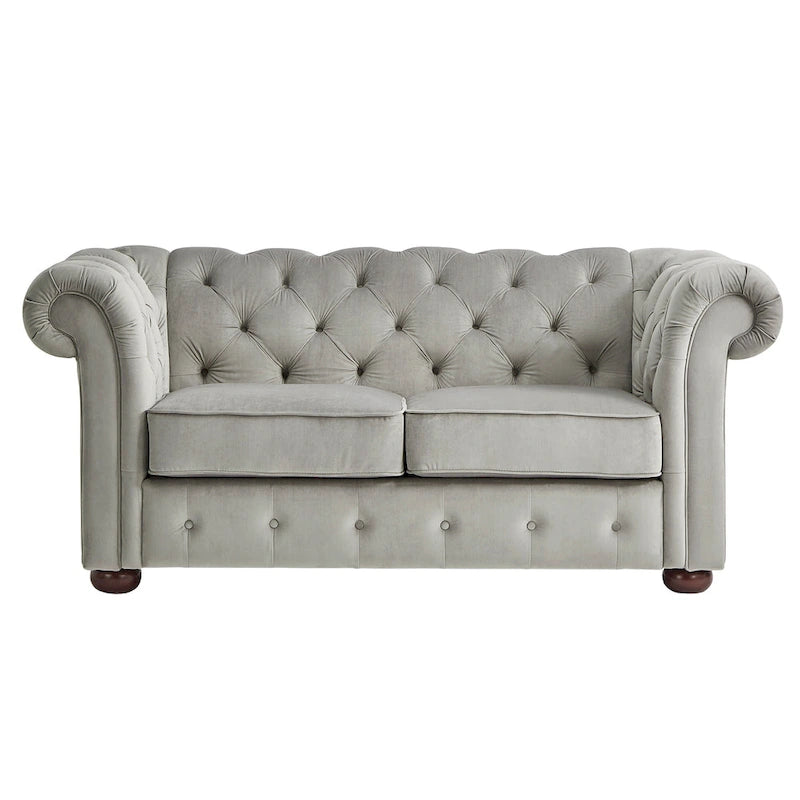Knightsbridge tűzött, görgős karfájú Chesterfield kétszemélyes kanapé, az iNSPIRE Q Artisan kollekcióból