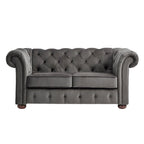 Knightsbridge tűzött, görgős karfájú Chesterfield kétszemélyes kanapé, az iNSPIRE Q Artisan kollekcióból