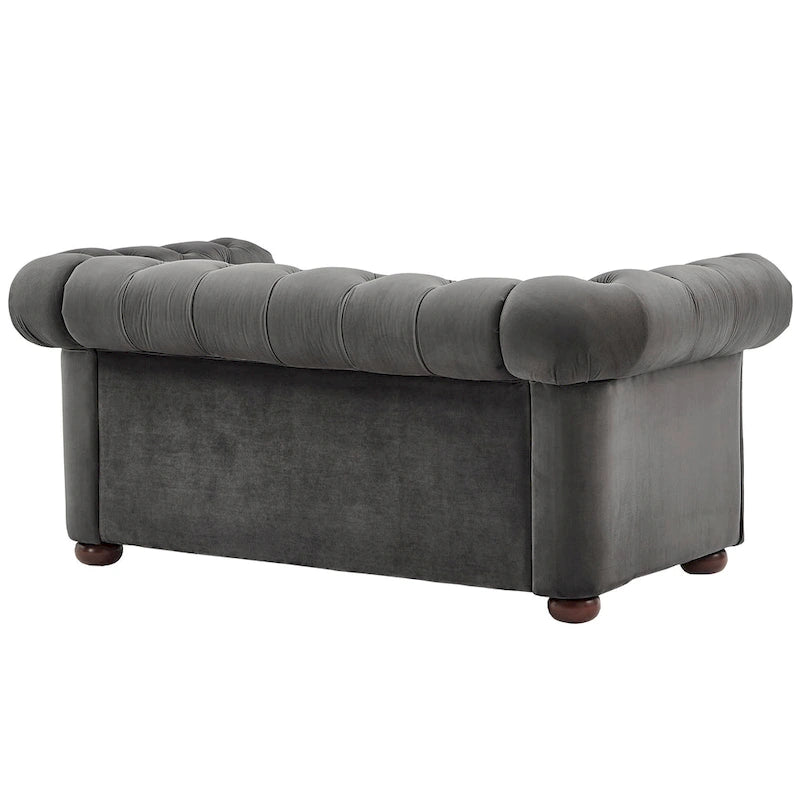 Knightsbridge tűzött, görgős karfájú Chesterfield kétszemélyes kanapé, az iNSPIRE Q Artisan kollekcióból
