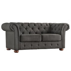 Knightsbridge tűzött, görgős karfájú Chesterfield kétszemélyes kanapé, az iNSPIRE Q Artisan kollekcióból