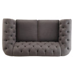 Knightsbridge tűzött, görgős karfájú Chesterfield kétszemélyes kanapé, az iNSPIRE Q Artisan kollekcióból