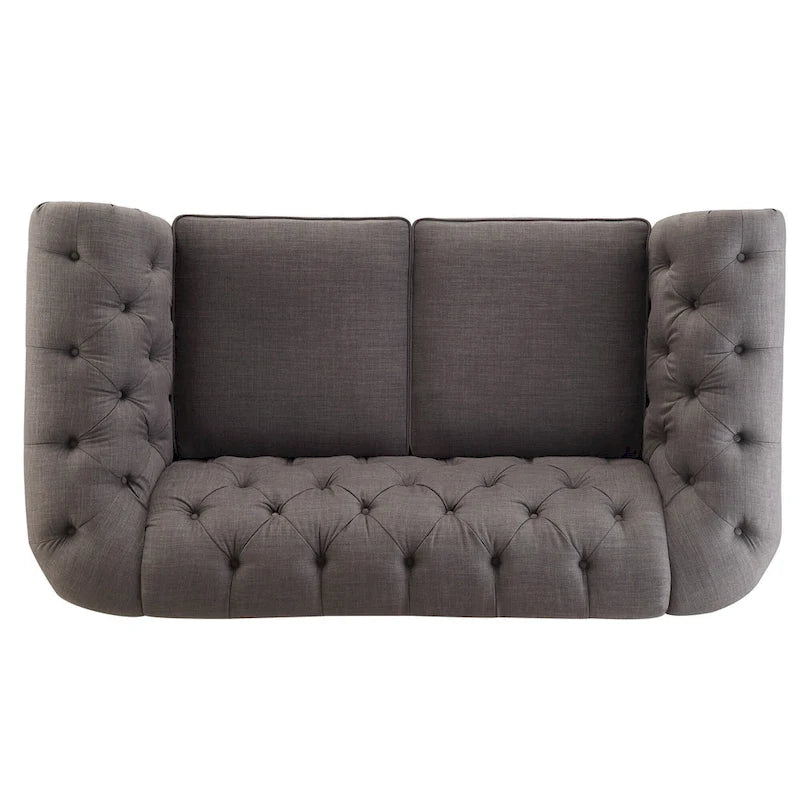 Knightsbridge tűzött, görgős karfájú Chesterfield kétszemélyes kanapé, az iNSPIRE Q Artisan kollekcióból
