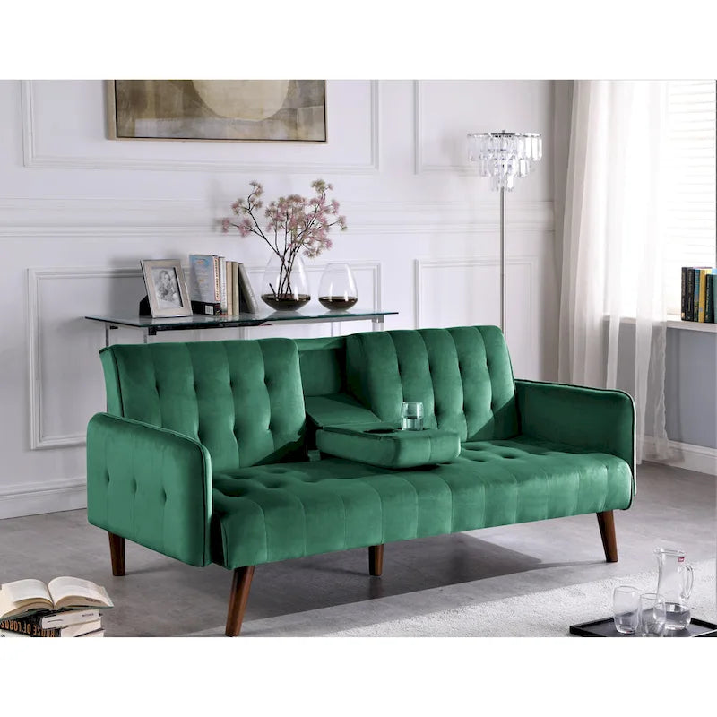 Hash Tufted Upholstered Futon Sleeper
