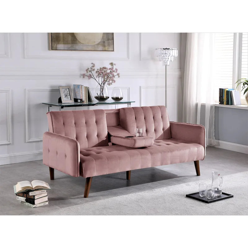 Hash Tufted Upholstered Futon Sleeper
