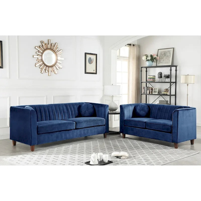 Arvilla Velvet Kitts klassisches Chesterfield-Wohnzimmer-Set