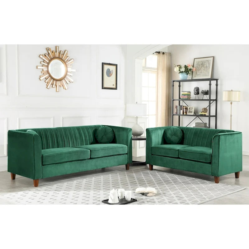 Arvilla Velvet Kitts klassisches Chesterfield-Wohnzimmer-Set