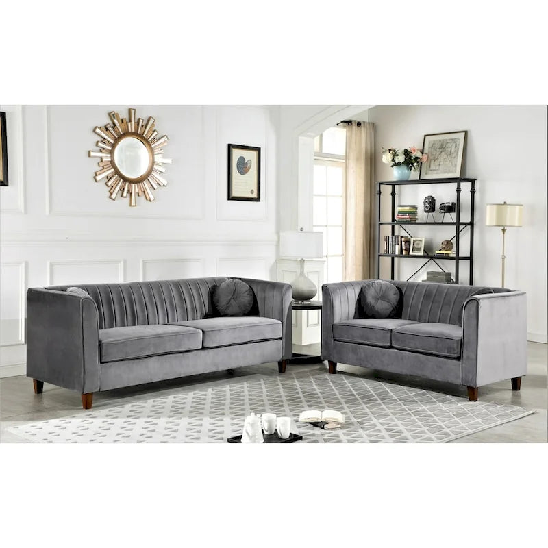 Arvilla Velvet Kitts klassisches Chesterfield-Wohnzimmer-Set