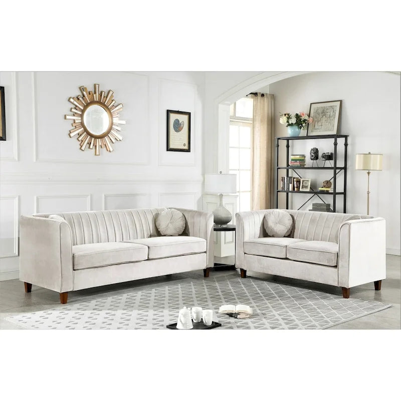 Arvilla Velvet Kitts klassisches Chesterfield-Wohnzimmer-Set