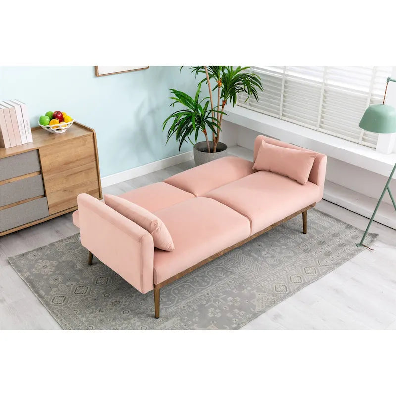 Rozkładana dwuosobowa sofa z funkcją spania, tapicerowana welurem