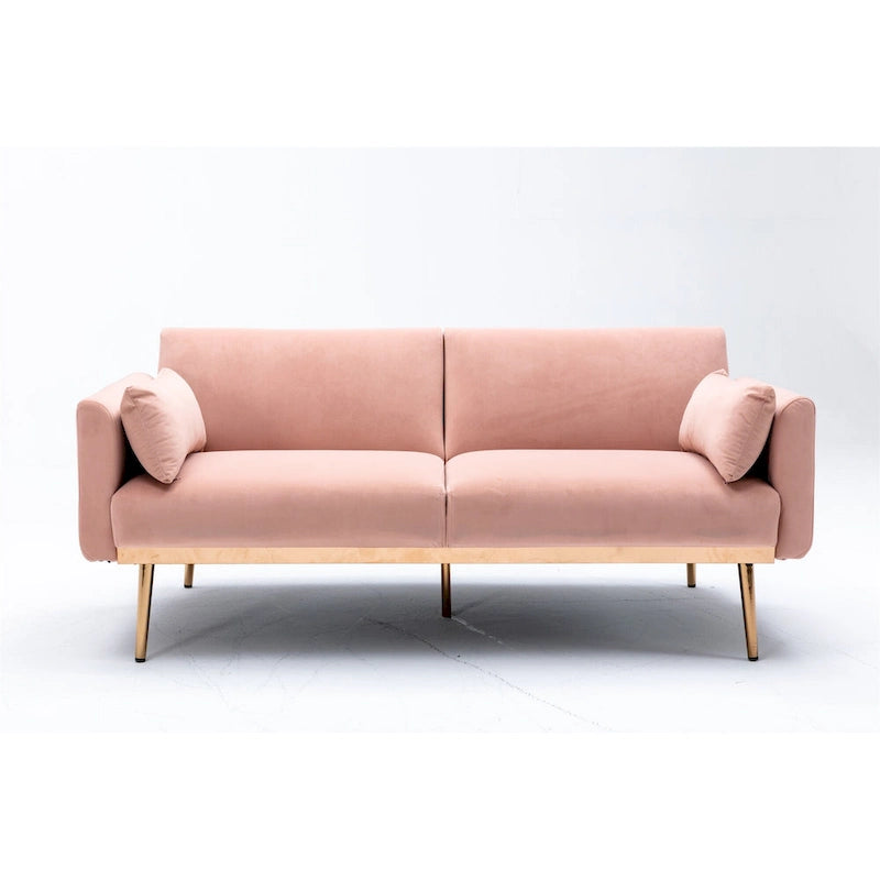 Rozkładana dwuosobowa sofa z funkcją spania, tapicerowana welurem