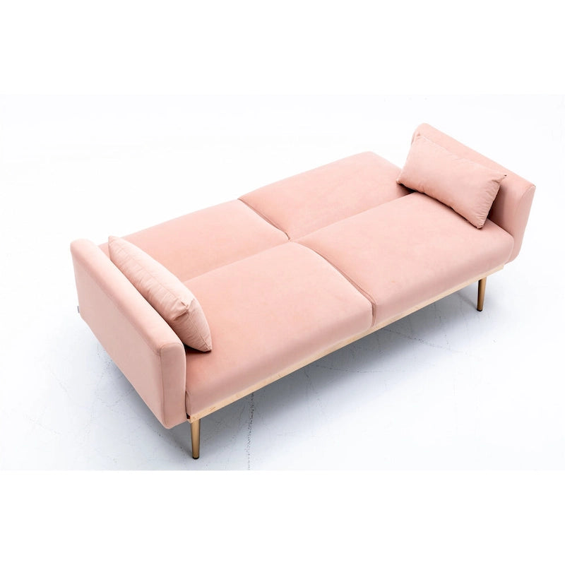 Rozkładana dwuosobowa sofa z funkcją spania, tapicerowana welurem