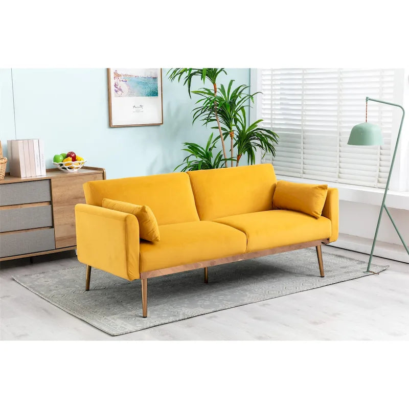 Rozkładana dwuosobowa sofa z funkcją spania, tapicerowana welurem