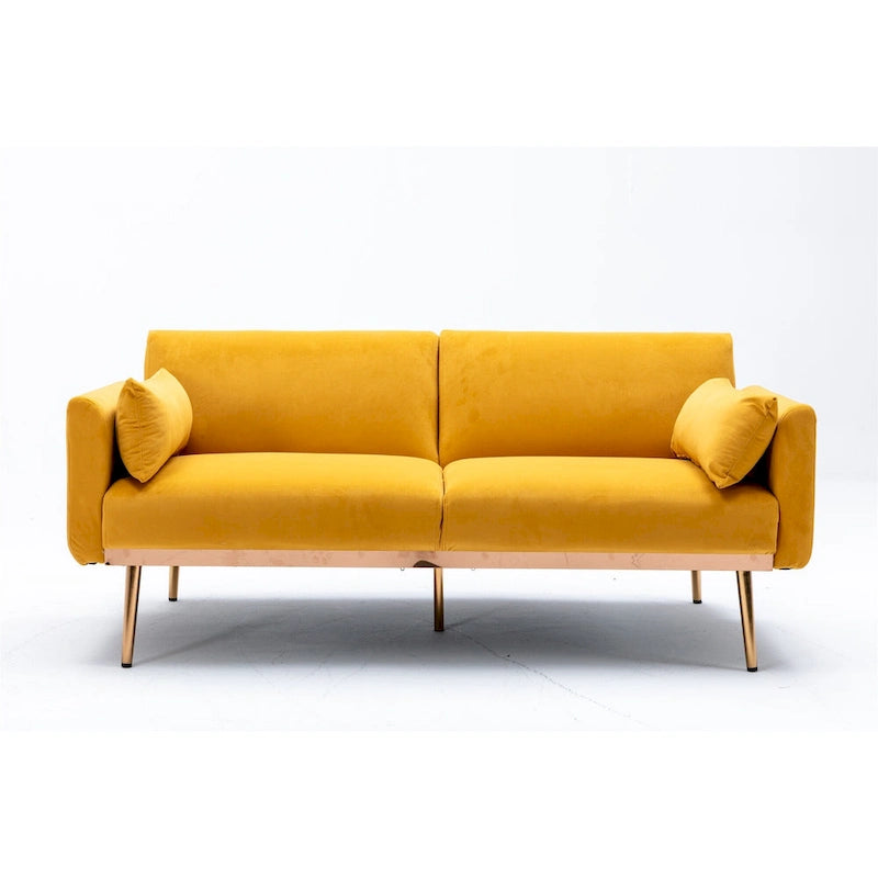 Rozkładana dwuosobowa sofa z funkcją spania, tapicerowana welurem