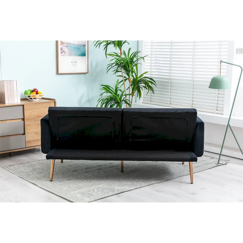 Rozkładana dwuosobowa sofa z funkcją spania, tapicerowana welurem