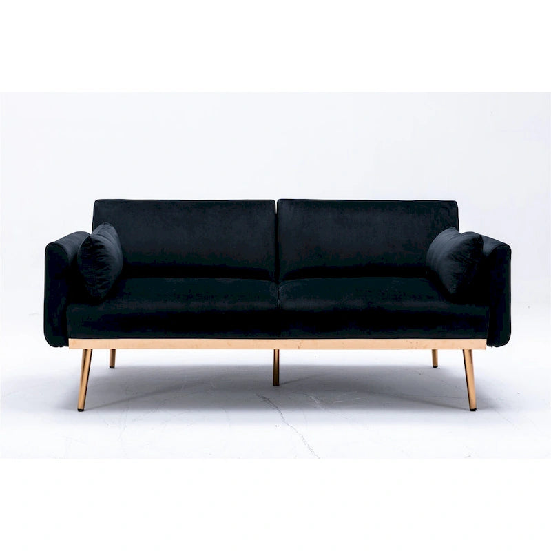 Rozkładana dwuosobowa sofa z funkcją spania, tapicerowana welurem