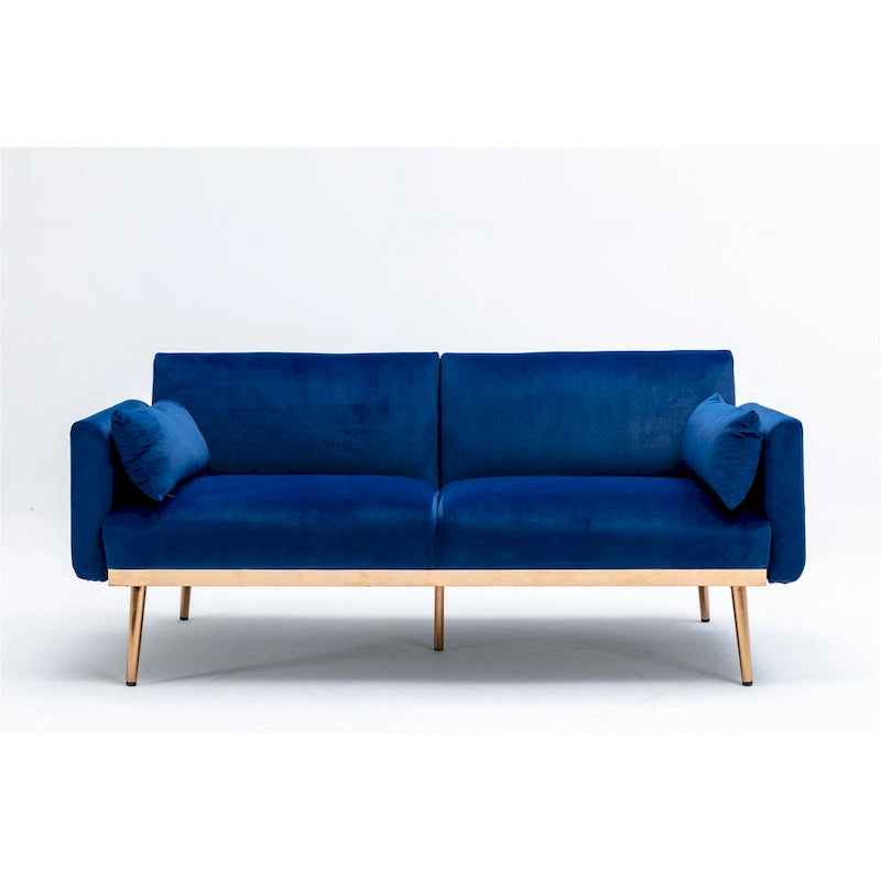 Rozkładana dwuosobowa sofa z funkcją spania, tapicerowana welurem