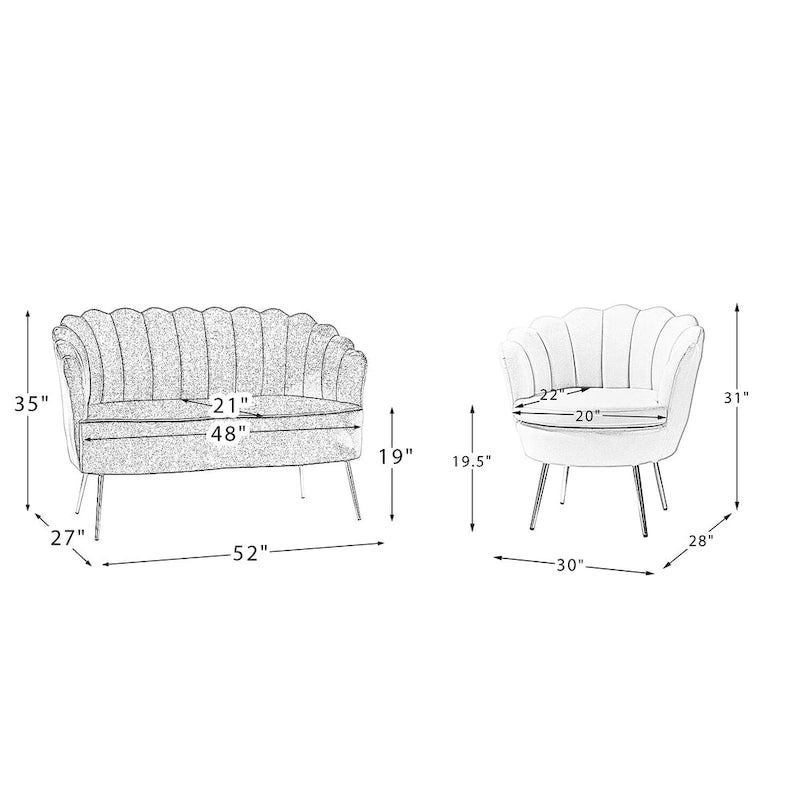 Xabier 52-Zoll-3-teiliges Wohnzimmer-Set von HULALA HOME