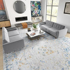 Kenzo fluwelen bank- en loveseatset in mid-century-stijl met kussenrug