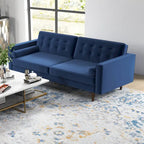 Kenzo fluwelen bank- en loveseatset in mid-century-stijl met kussenrug