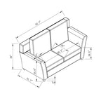 Sofá biplaza tapizado contemporáneo con brazos acampanados Golt de Furniture of America