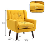 Pikowana sofa dwuosobowa z lnu i bawełny z 2 krzesłami dekoracyjnymi