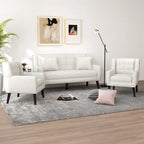 Pikowana sofa dwuosobowa z lnu i bawełny z 2 krzesłami dekoracyjnymi