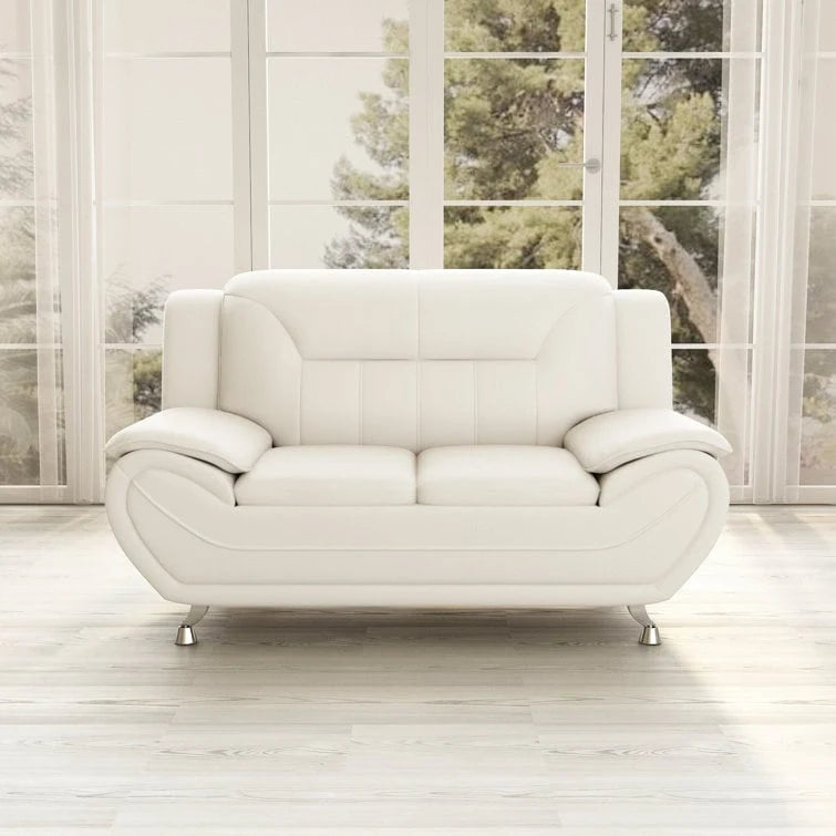 Bezogenes Zweisitzersofa Michael Segura aus Kunstleder – N/A