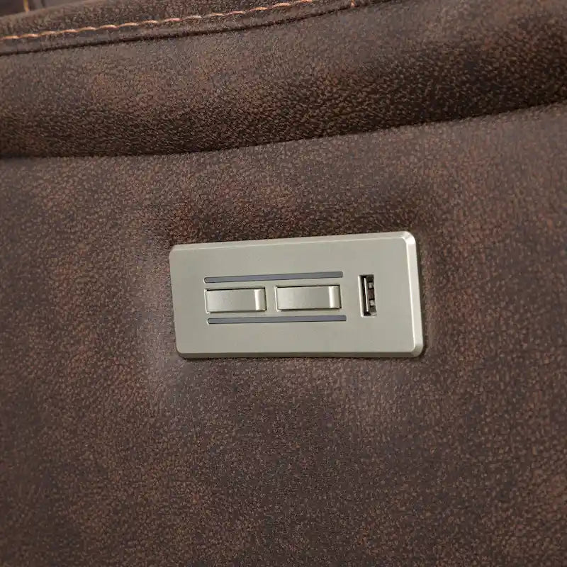 Elektrycznie rozkładana dwuosobowa sofa konsolowa Steve Silver ze sztucznej skóry