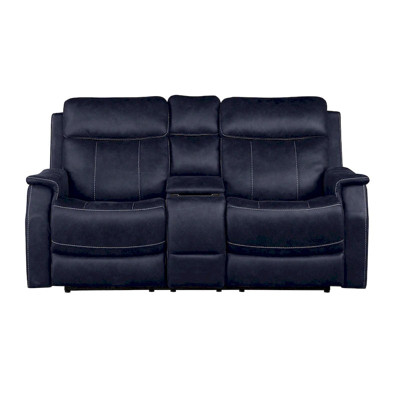 Elektrycznie rozkładana dwuosobowa sofa konsolowa Steve Silver ze sztucznej skóry