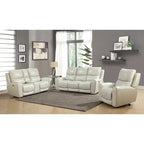 Set Steve Silver Fyti da 3 pezzi in pelle pieno fiore con reclinazione elettrica