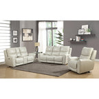 Set Steve Silver Fyti da 3 pezzi in pelle pieno fiore con reclinazione elettrica