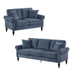 Ensemble de salon 2 pièces traditionnel en chenille à accoudoirs roulés Igny par Furniture of America