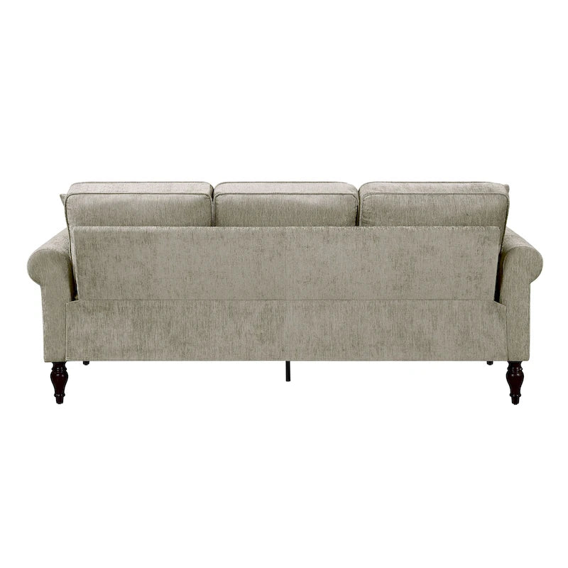 Ensemble de salon 2 pièces traditionnel en chenille à accoudoirs roulés Igny par Furniture of America