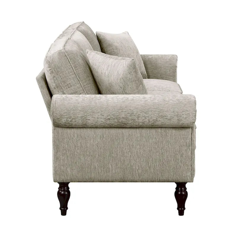 Ensemble de salon 2 pièces traditionnel en chenille à accoudoirs roulés Igny par Furniture of America