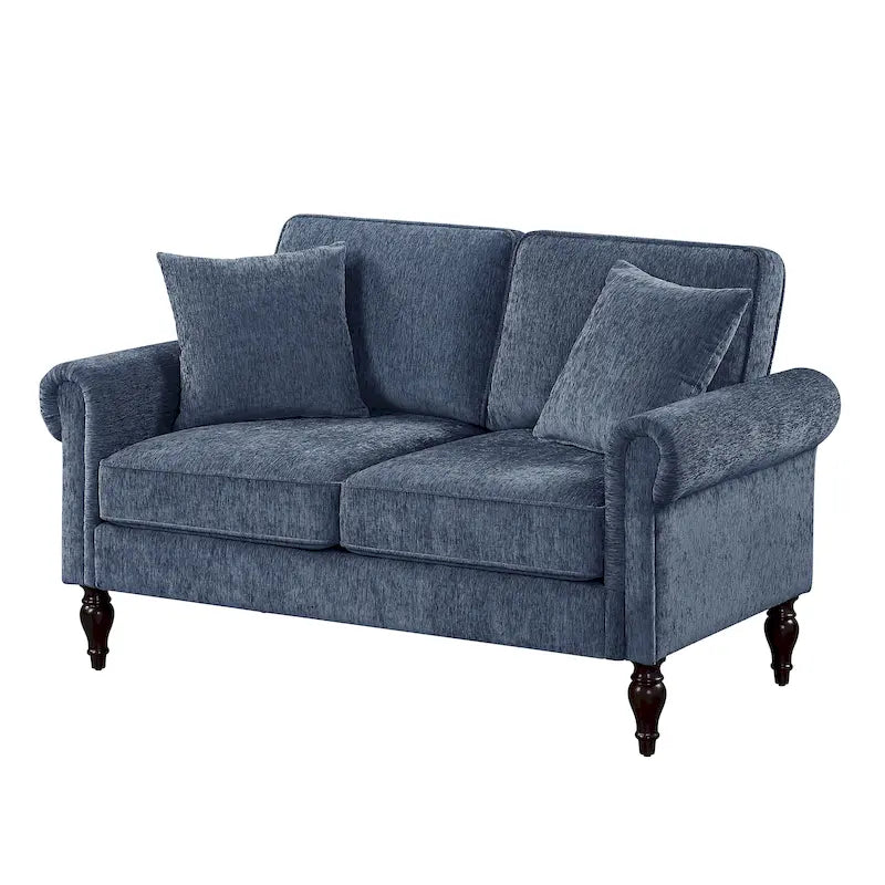 Ensemble de salon 2 pièces traditionnel en chenille à accoudoirs roulés Igny par Furniture of America