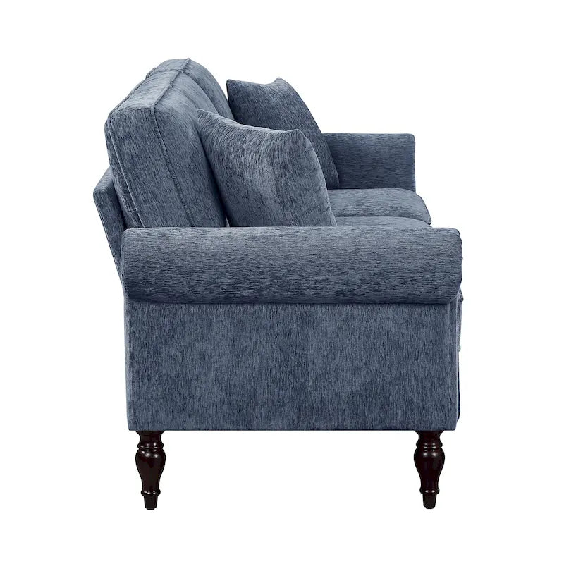 Ensemble de salon 2 pièces traditionnel en chenille à accoudoirs roulés Igny par Furniture of America