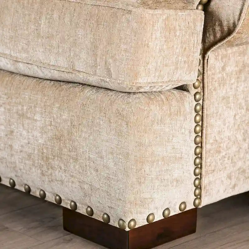 Set di divani in lino tradizionale Jula da 2 pezzi di Furniture of America