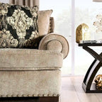 Set di divani in lino tradizionale Jula da 2 pezzi di Furniture of America