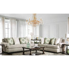 Set di divani in lino tradizionale Jula da 2 pezzi di Furniture of America