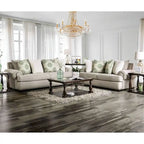 Set di divani in lino tradizionale Jula da 2 pezzi di Furniture of America