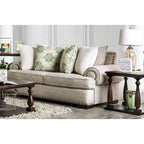 Set di divani in lino tradizionale Jula da 2 pezzi di Furniture of America