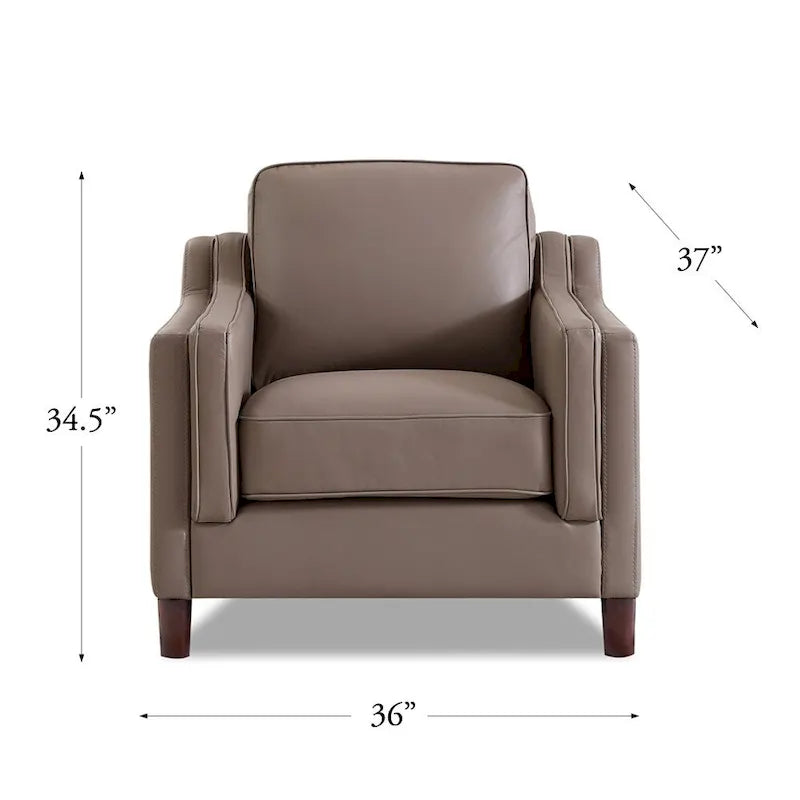 Hydeline Bella Top Grain Leather Sofa Set, Sofa and Chair - Sofa, Chair