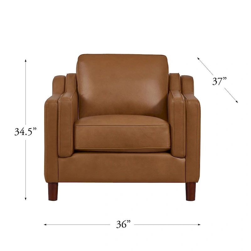 Hydeline Bella Top Grain Leather Sofa Set, Sofa and Chair - Sofa, Chair