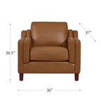 Hydeline Bella Top Grain Leather Sofa Set, Sofa and Chair - Sofa, Chair