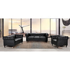 Set da soggiorno Chesterfield Classic Brooks, 3 pezzi: poltrona, divanetto e divano