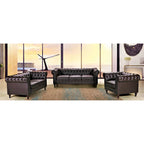 Set da soggiorno Chesterfield Classic Brooks, 3 pezzi: poltrona, divanetto e divano