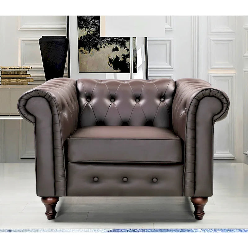 Set da soggiorno Chesterfield Classic Brooks, 3 pezzi: poltrona, divanetto e divano