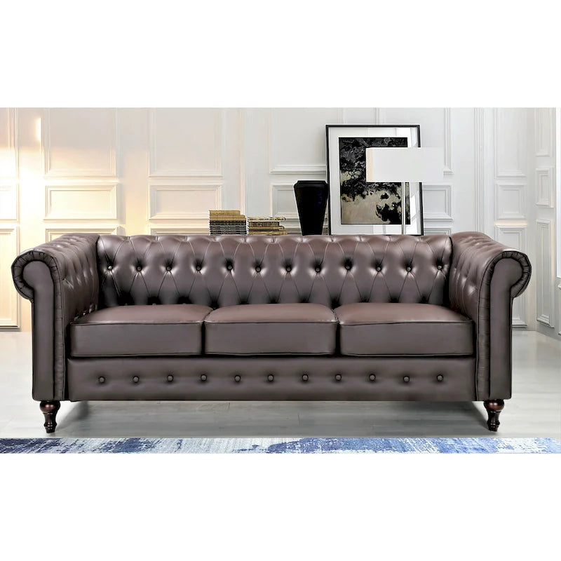Set da soggiorno Chesterfield Classic Brooks, 3 pezzi: poltrona, divanetto e divano