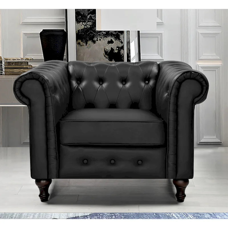 Set da soggiorno Chesterfield Classic Brooks, 3 pezzi: poltrona, divanetto e divano