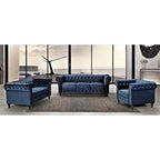 Set da soggiorno Chesterfield Classic Brooks, 3 pezzi: poltrona, divanetto e divano